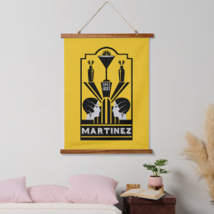 Martinez Cocktail Art Deco Hangend Wandkleed
