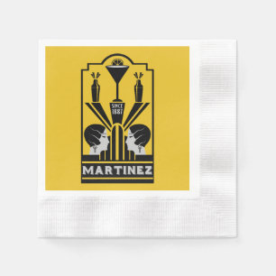Martinez Cocktail Art Deco Servet