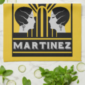 Martinez Cocktail Art Deco Theedoek (Gevouwen)