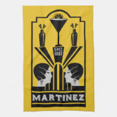 Martinez Cocktail Art Deco Theedoek (Verticaal)