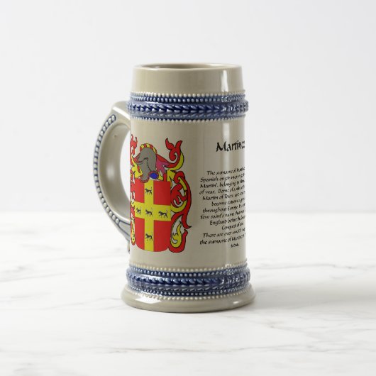 Martinez Family Crest Stein Bierpul (Voorkant links)