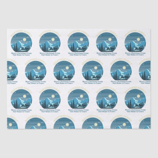 Martinez Family Merry Kerstmis van Ons huis Tissuepapier (Voorkant)