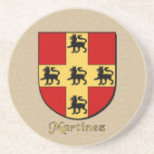 Martinez Heraldic Shield Zandsteen Onderzetter (Voorkant)