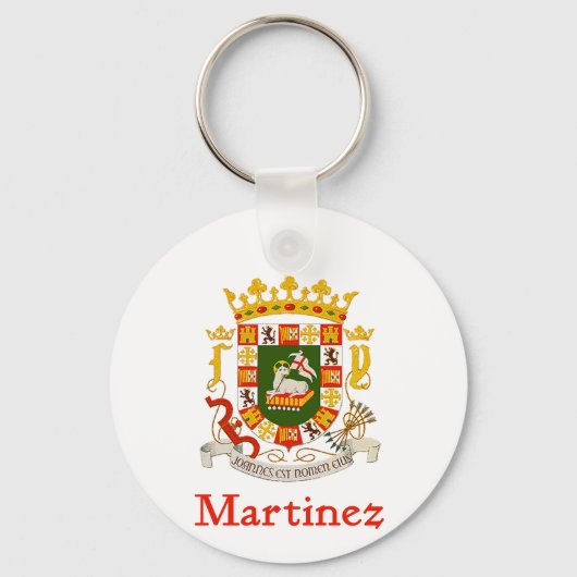 Martinez Shield of Puerto Rico Sleutelhanger (Voorkant)