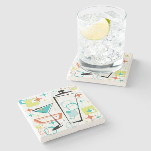 Martini A Go-Go Stenen Onderzetter (Zijkant)