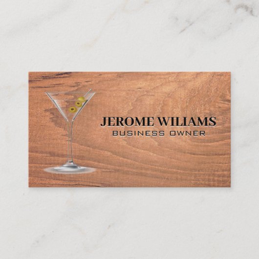 Martini | Achtergrond hout Visitekaartje (Voorkant)