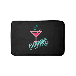 Martini - Alcohol Drink Pop Art, Roze & Turquoise Badmat