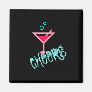 Martini - Alcohol Drink Pop Art, Roze & Turquoise Magneet