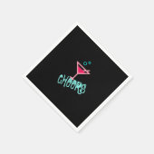 Martini - Alcohol Drink Pop Art, Roze & Turquoise Servet (Hoek)