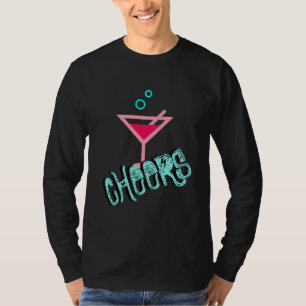 Martini - Alcohol Drink Pop Art, Roze & Turquoise T-shirt