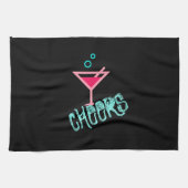 Martini - Alcohol Drink Pop Art, Roze & Turquoise Theedoek (Horizontaal)