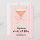 Martini and a Bow Milestone Birthday Kaart (Voorkant)