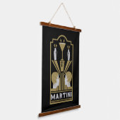 Martini Art Deco Art Hangend Wandkleed (Gebogen)