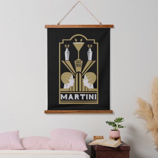Martini Art Deco Art Hangend Wandkleed (Slaapkamer)