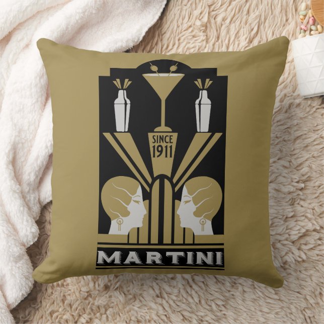 Martini Art Deco Art Kussen (Deken)
