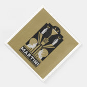 Martini Art Deco Art Servet (Hoek)
