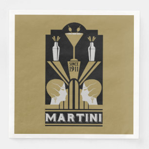 Martini Art Deco Art Servet