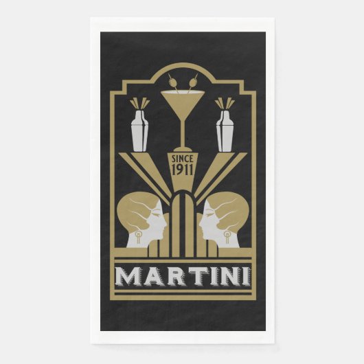 Martini Art Deco Art Servet (Voorkant)