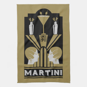 Martini Art Deco Art Theedoek
