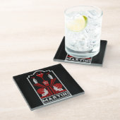 Martini Art Deco Glazen Onderzetter (Schuin)