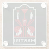 Martini Art Deco Glazen Onderzetter (Achterkant)