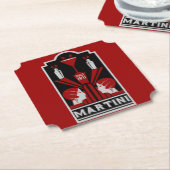  Martini Art Deco Kartonnen Onderzetters (Gekanteld)