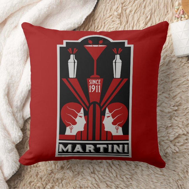  Martini Art Deco Kussen (Deken)