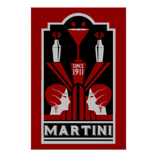  Martini Art Deco Perfect Poster