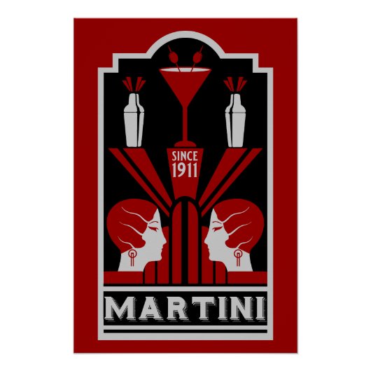  Martini Art Deco Perfect Poster (Voorkant)