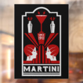  Martini Art Deco Raamsticker (Vel 2)