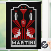  Martini Art Deco Raamsticker (Huis)