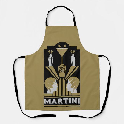 Martini Art Deco Schort (Voorkant)