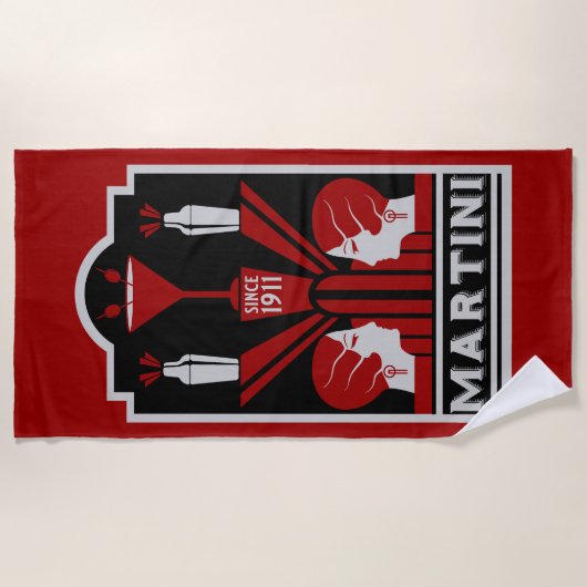  Martini Art Deco Strandlaken (Voorkant)