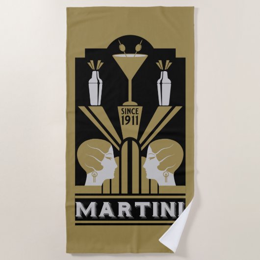 Martini Art Deco Strandlaken (Voorkant)