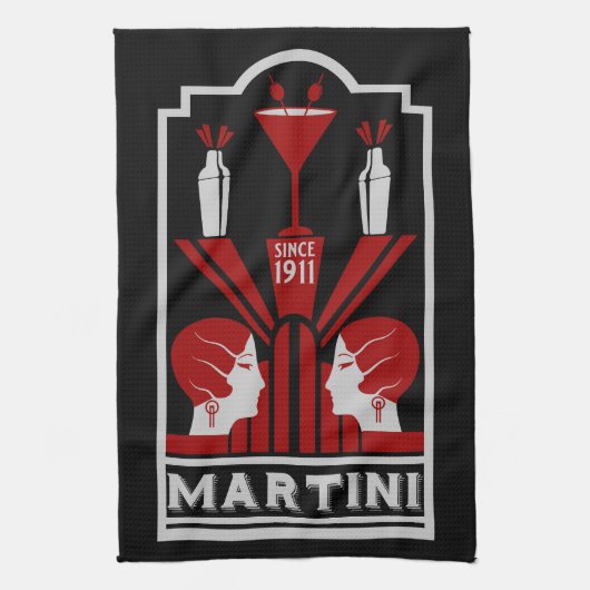  Martini Art Deco Theedoek (Verticaal)