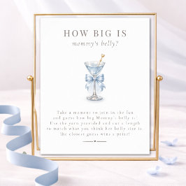 Martini Baby Shower Hoe Groot Is Mama's Buik Bord Poster