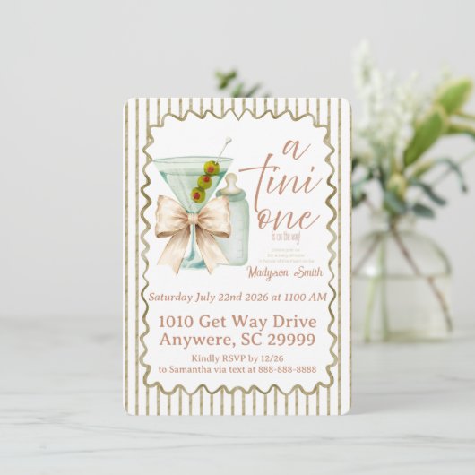 Martini Baby Shower Kaart (Staand voorkant)