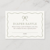Martini Baby shower Luier Raffle Ticket Informatiekaartje (Voorkant)