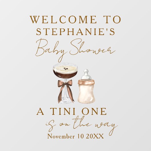 Martini Baby shower Mirror Welkomstbord Decal (Vel)