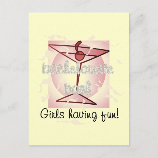 Martini Bachelorette Bash Tshirts en Gifts Briefkaart (Voorkant)