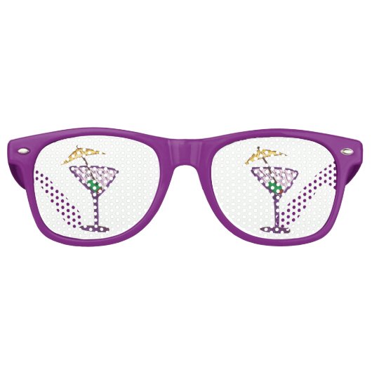 Martini Bachelorette Party Retro Zonnebril (Voorkant)