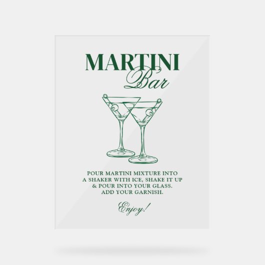 Martini Bar Bachelorette weekend Acryl Bord (Voorkant)