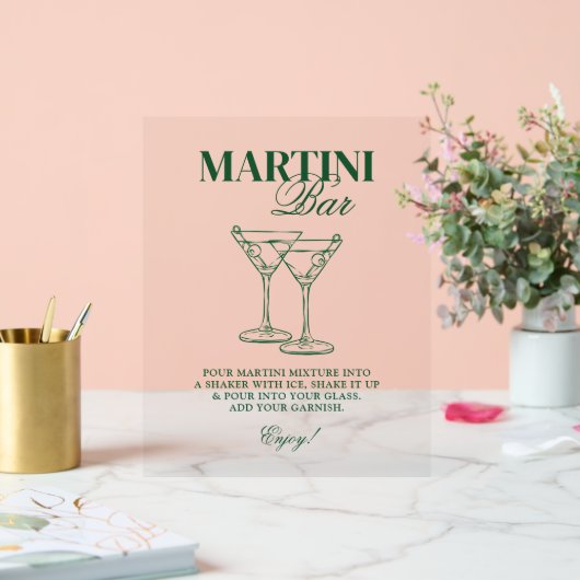 Martini Bar Bachelorette weekend Acryl Bord (Huwelijk)