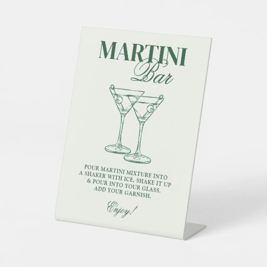 Martini Bar Bachelorette weekend Reclamebord Met Voetstuk (Voorkant)