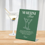 Martini Bar Bachelorette weekend Reclamebord Met Voetstuk<br><div class="desc">Dit ontwerp is voorzien van trendy vette tekst met handgetekende cocktails en een groen martini thema.</div>