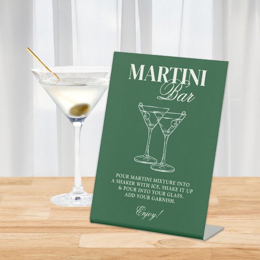Martini Bar Bachelorette weekend Reclamebord Met Voetstuk