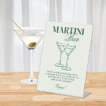 Martini Bar Bachelorette weekend Reclamebord Met Voetstuk<br><div class="desc">Dit ontwerp is voorzien van trendy vette tekst met handgetekende cocktails en een groen martini thema.</div>