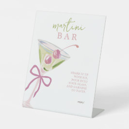 Martini Bar Chic Modern Bridal Shower Reclamebord Met Voetstuk