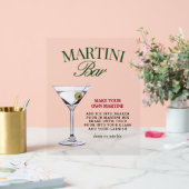 Martini Bar Groen & Rood Classy Acryl Bord (Huwelijk)