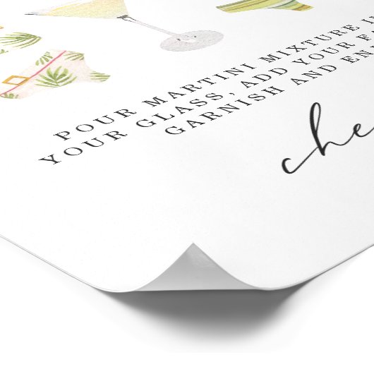 Martini Bar | Martinis & Bikinis Vrijgezellenfeest Poster (Hoek)